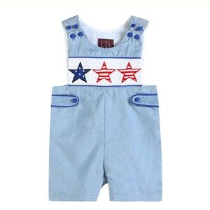 Lil Cactus 4th of July Stars Short Alls Fully Lined & Snap Jon Jons